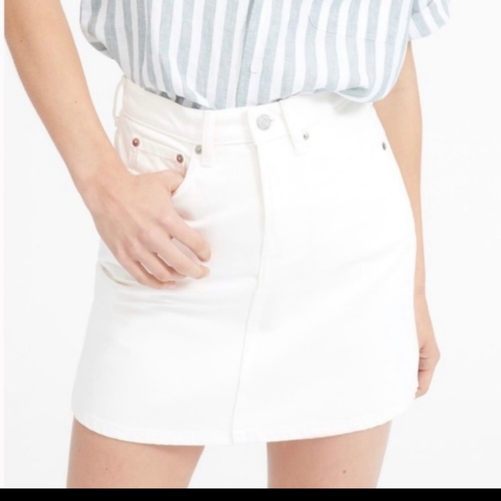 NWOT! EVERLANE White Denim Mini Skirt